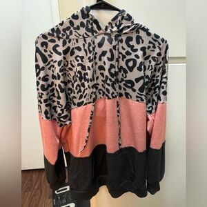 Cheetah Color Block Hoodie
